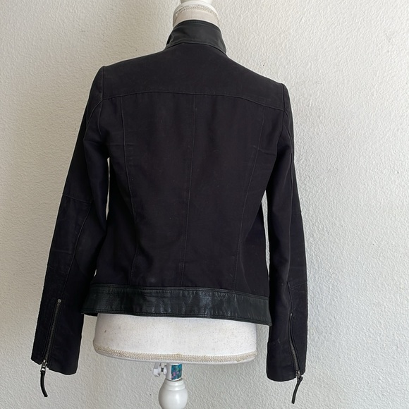 Lucky Brand Leather and Cotton Moto Jacket - Picture 6 of 14